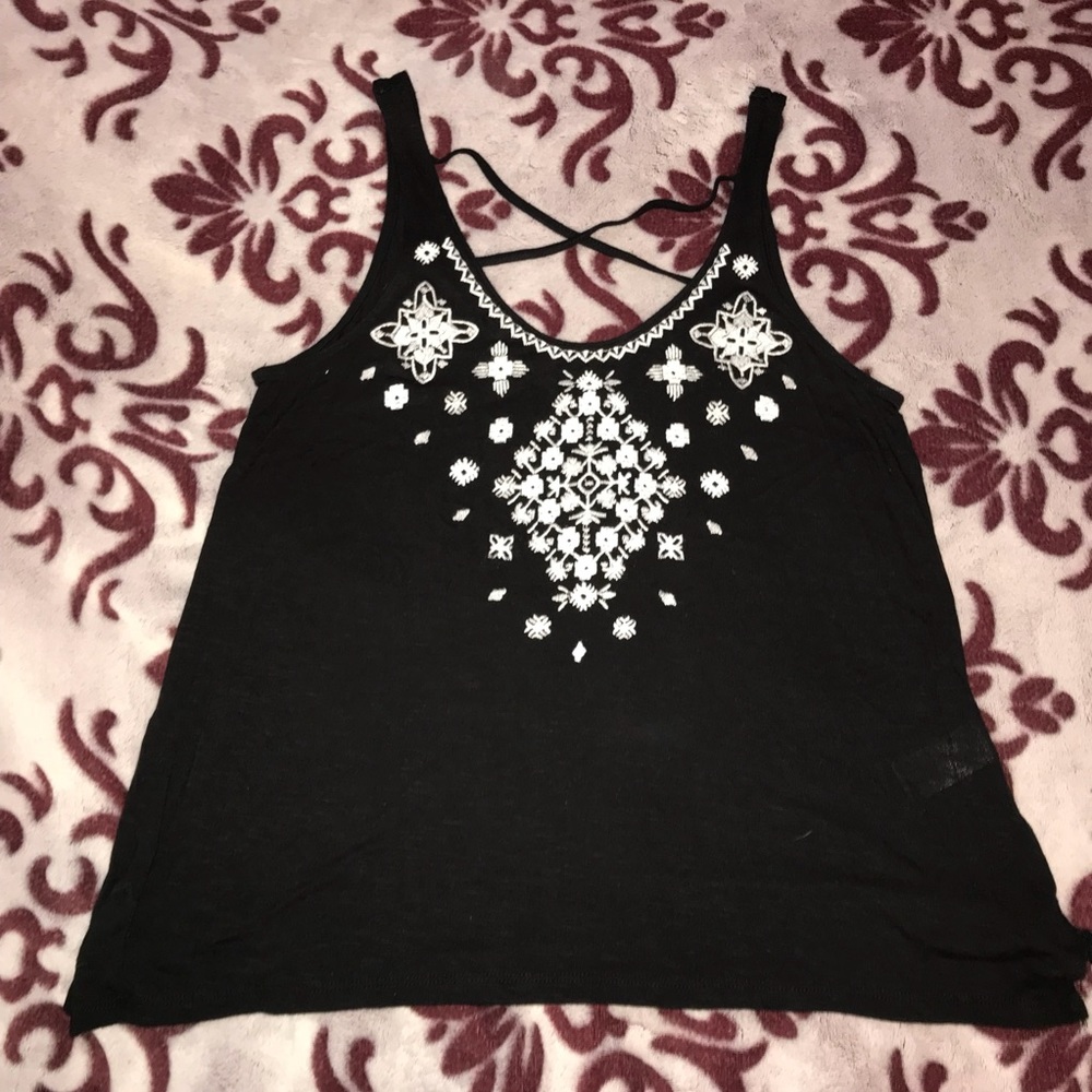 Black Aeropostale cami with tribe print.